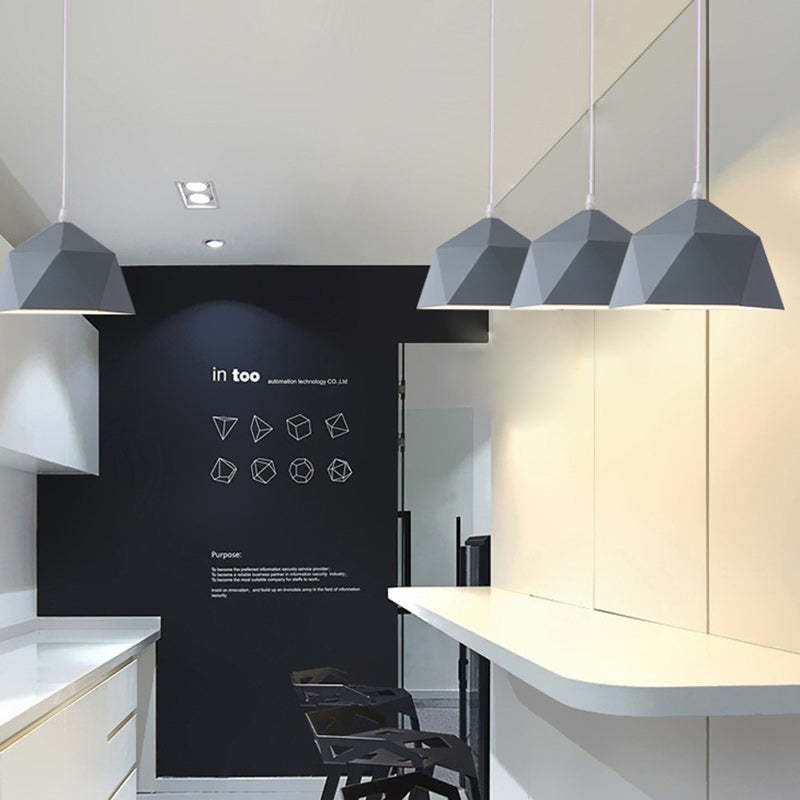 Scandinavian Iron Geometric Rhombus Pendant Light