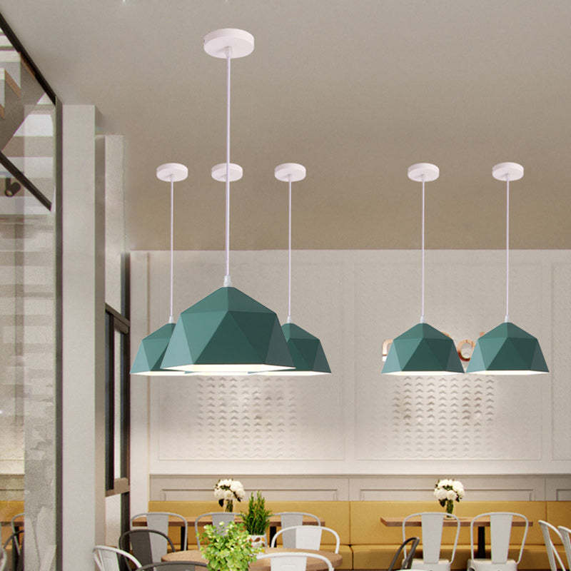 Scandinavian Iron Geometric Rhombus Pendant Light