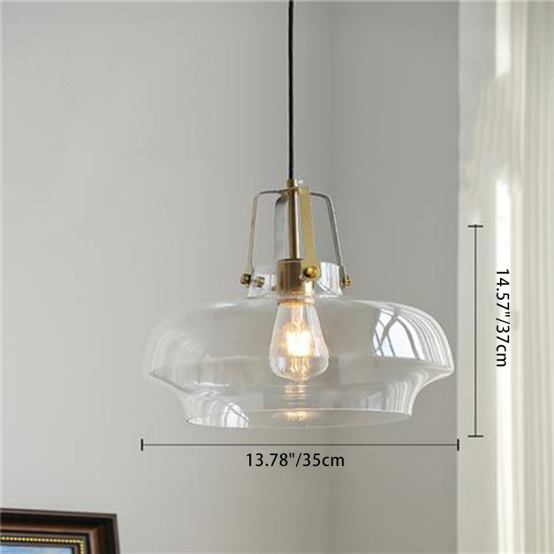 Transitional Glass Round Pendant Light