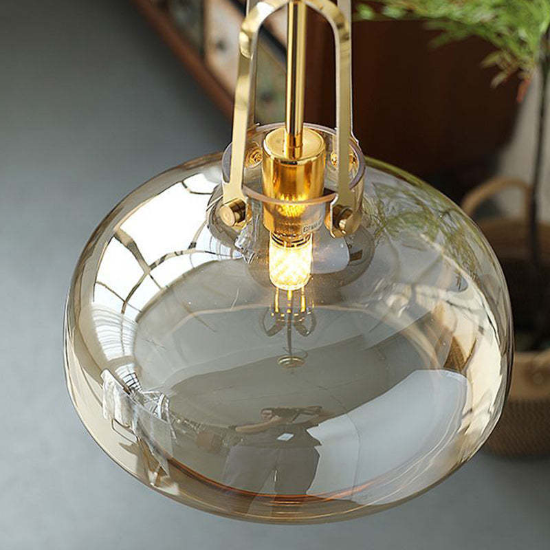 Transitional Glass Round Pendant Light