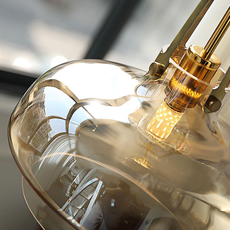 Transitional Glass Round Pendant Light