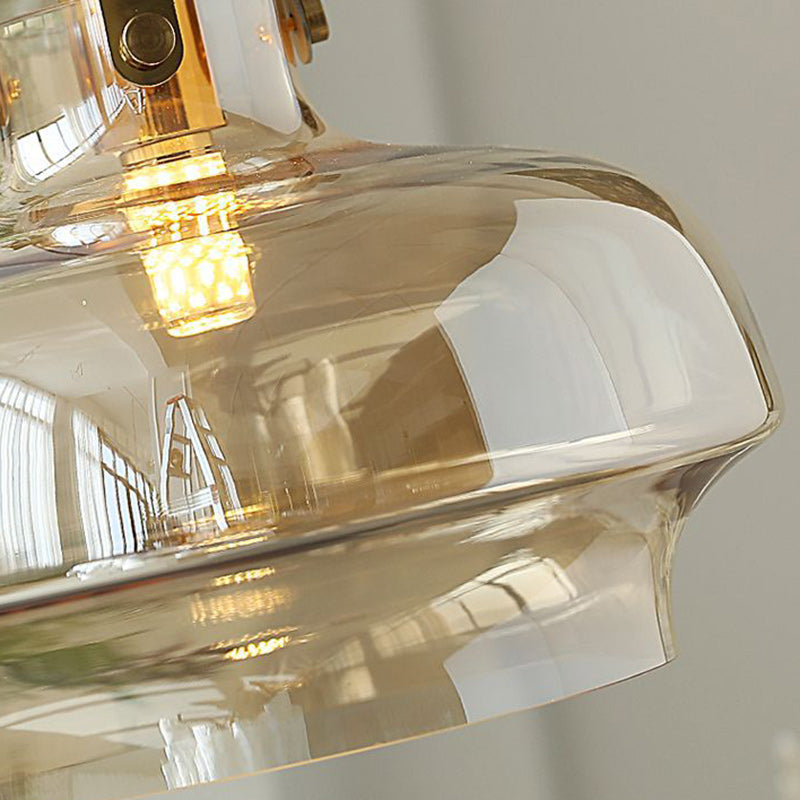 Transitional Glass Round Pendant Light