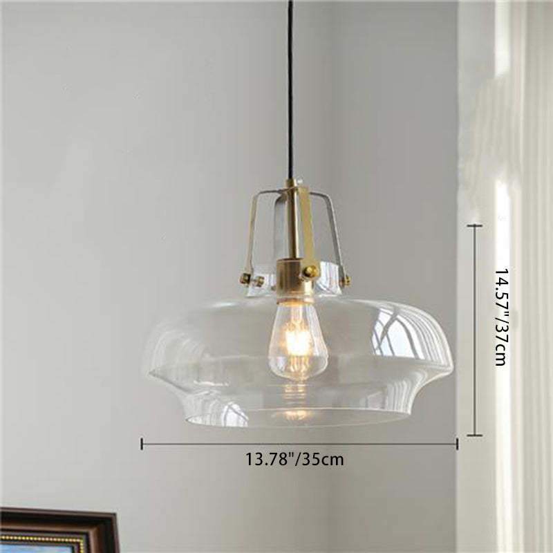 Transitional Glass Round Pendant Light