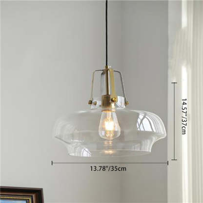 Transitional Glass Round Pendant Light