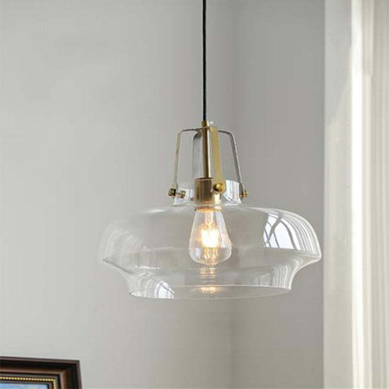 Transitional Glass Round Pendant Light
