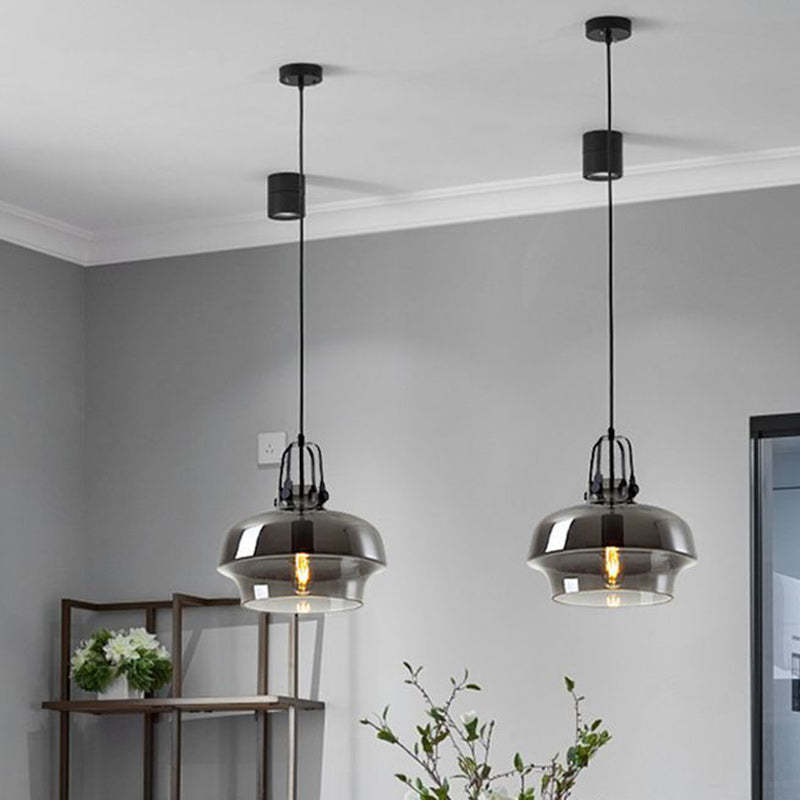 Transitional Glass Round Pendant Light