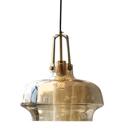 Transitional Glass Round Pendant Light