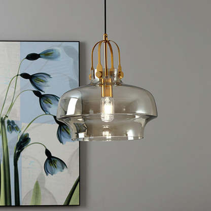 Transitional Glass Round Pendant Light