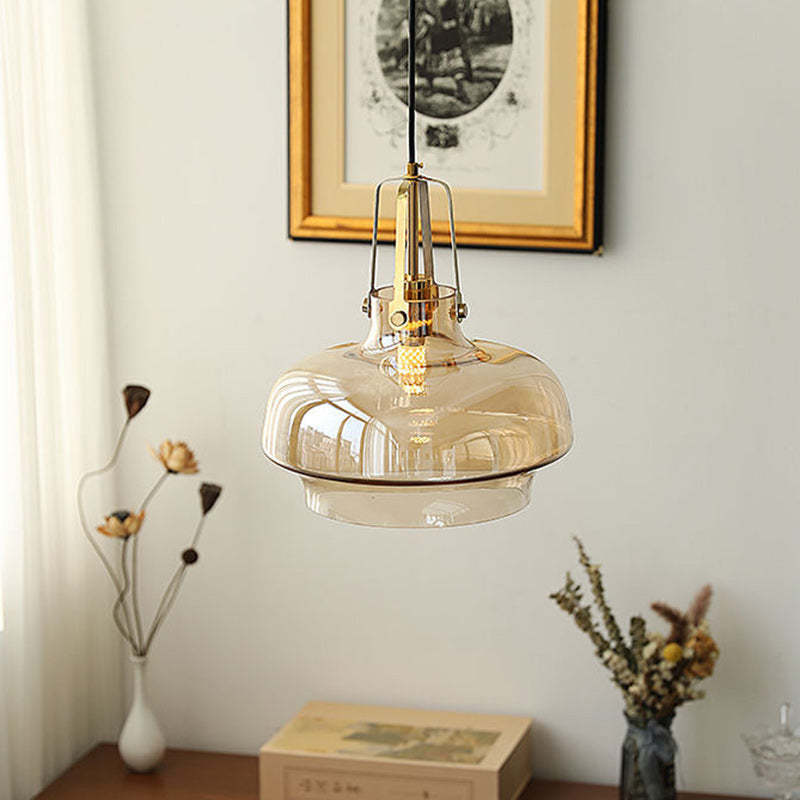 Transitional Glass Round Pendant Light