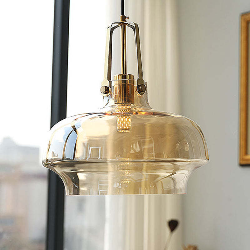 Transitional Glass Round Pendant Light
