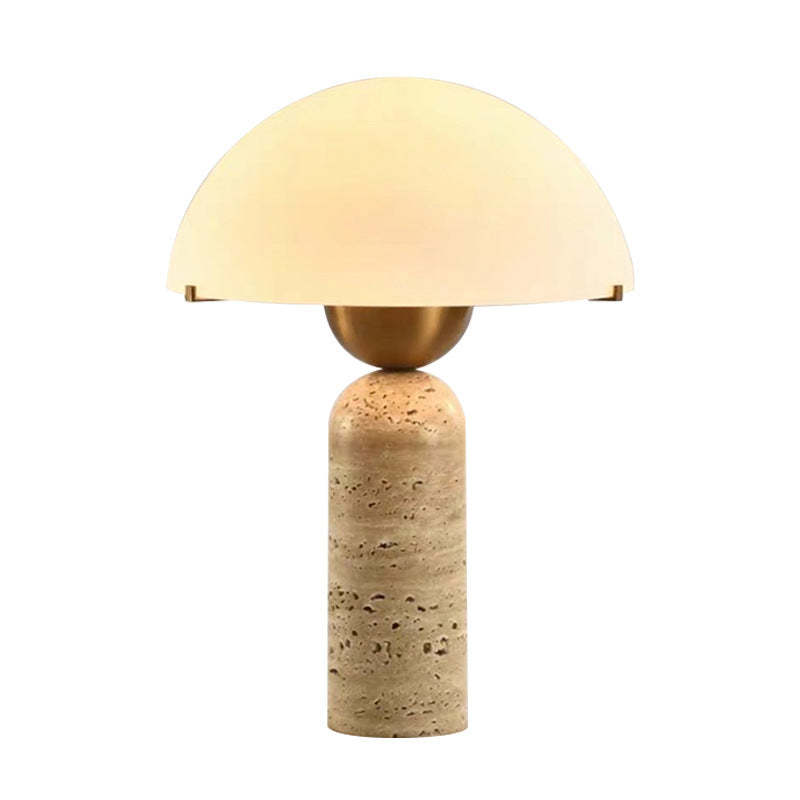 Scandinavian Travertine Marble Glass Resin Dome Table Lamp