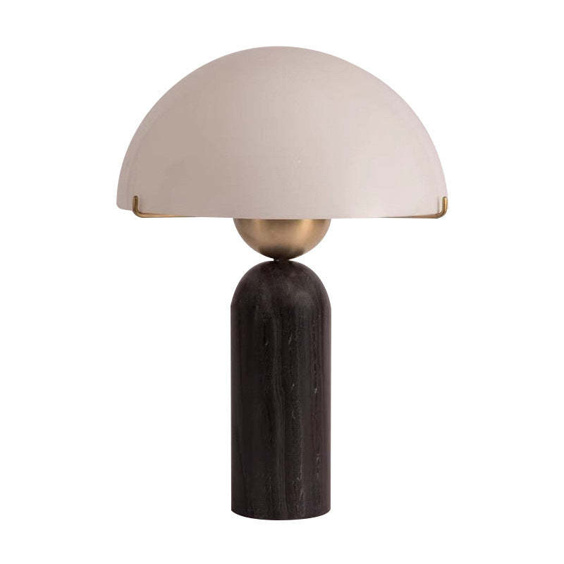 Scandinavian Travertine Marble Glass Resin Dome Table Lamp