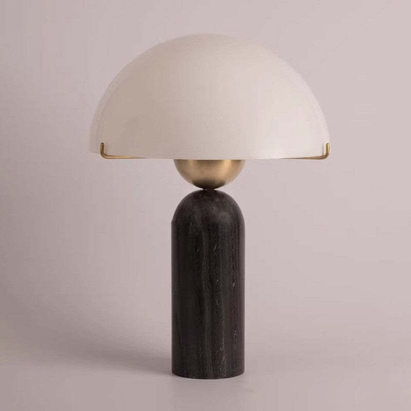 Scandinavian Travertine Marble Glass Resin Dome Table Lamp
