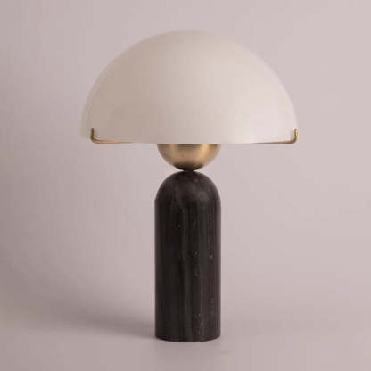 Scandinavian Travertine Marble Glass Resin Dome Table Lamp