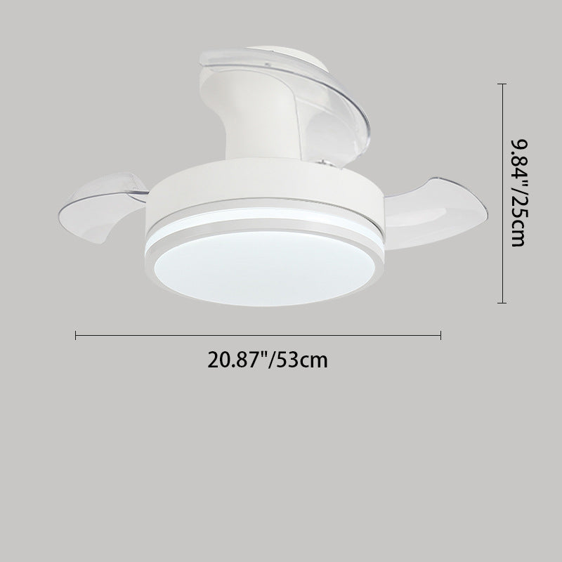 Nordic Iron Stripe Mount Ceiling Fan Light — Black / Infinitely Dimmable / 220V-240V For UK/AU
