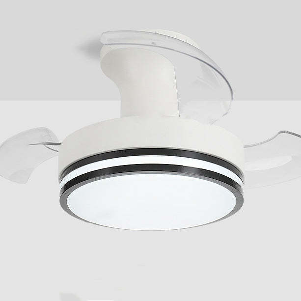 Nordic Iron Stripe Mount Ceiling Fan Light — Wood Color / Infinitely Dimmable / 110V-120V For US/CA