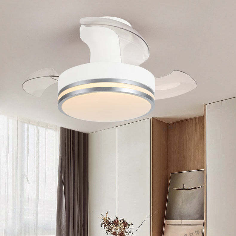 Nordic Iron Stripe Mount Ceiling Fan Light — Black / Infinitely Dimmable / 110V-120V For US/CA