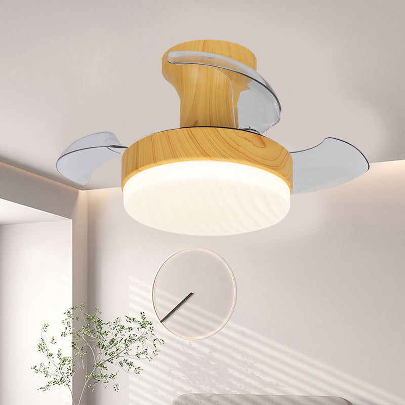 Nordic Iron Stripe Mount Ceiling Fan Light — White + Black / Infinitely Dimmable / 220V-240V For UK/AU