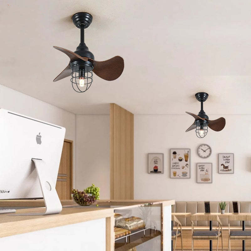 Industrial Iron Cylinder Cage Fan Light