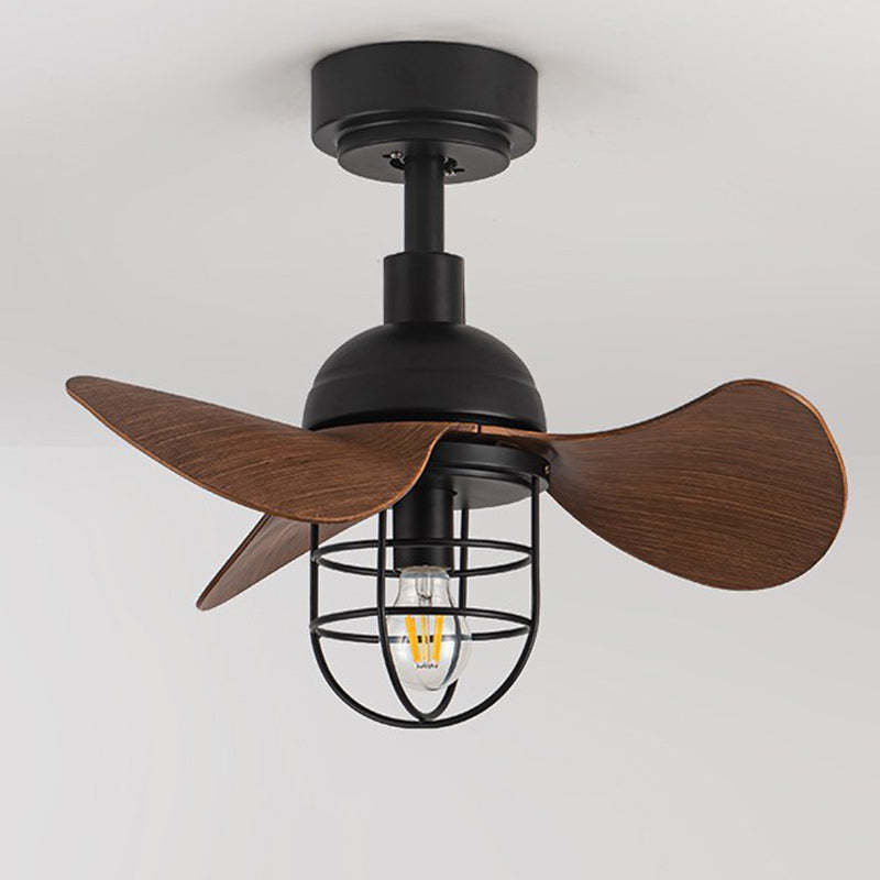 Industrial Iron Cylinder Cage Fan Light
