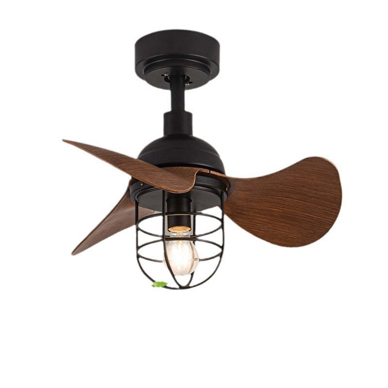 Industrial Iron Cylinder Cage Fan Light