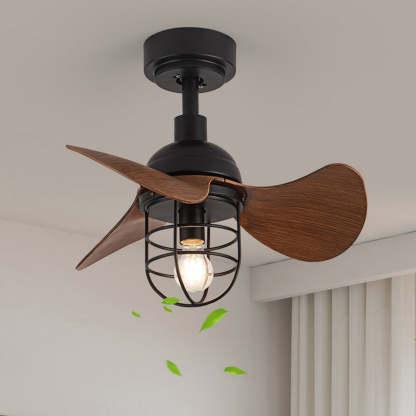 Industrial Iron Cylinder Cage Fan Light