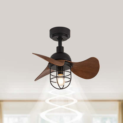 Industrial Iron Cylinder Cage Fan Light