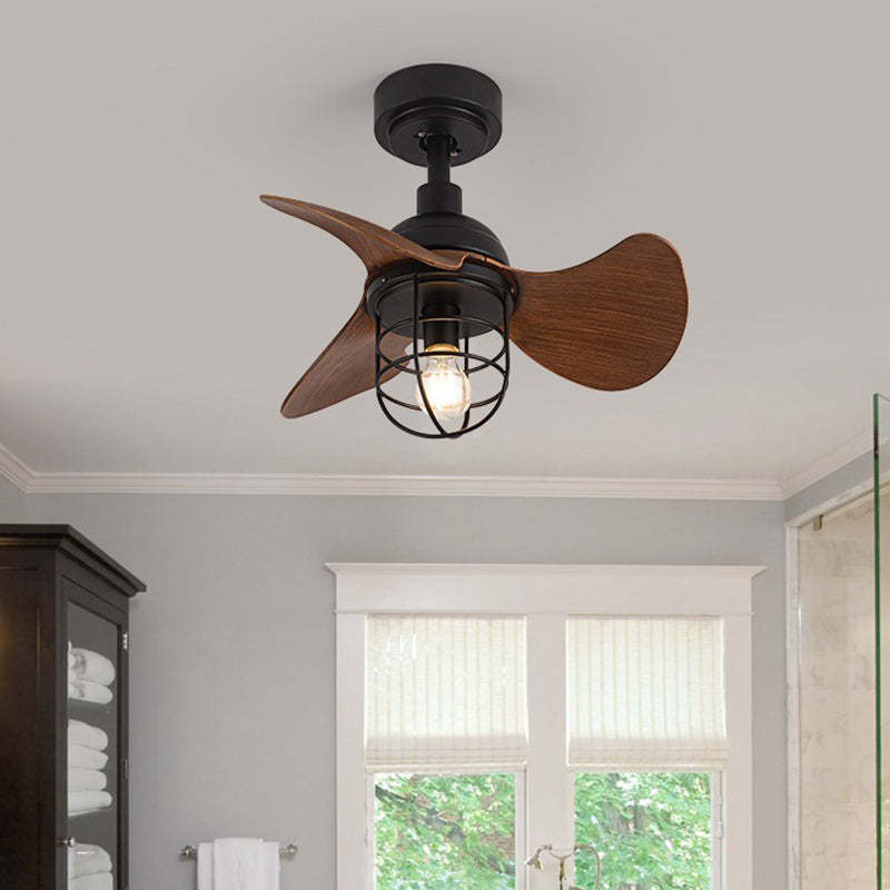 Industrial Iron Cylinder Cage Fan Light