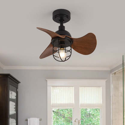 Industrial Iron Cylinder Cage Fan Light