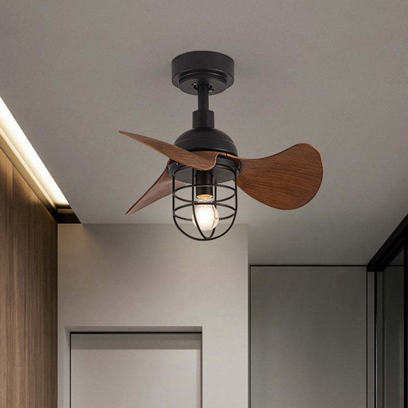 Industrial Iron Cylinder Cage Fan Light