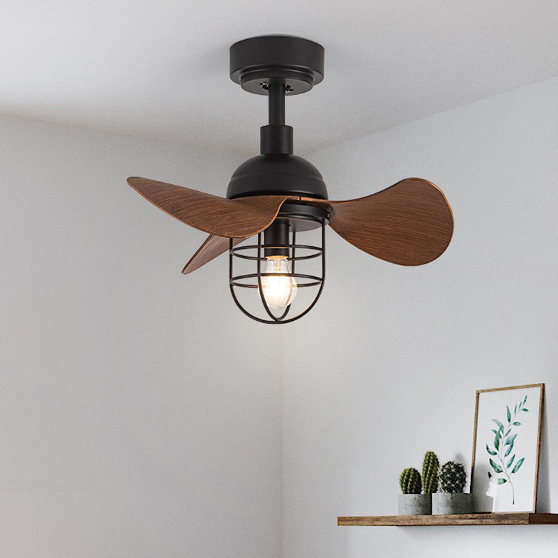 Industrial Iron Cylinder Cage Fan Light