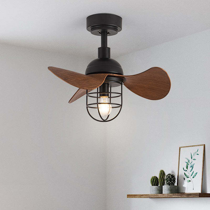 Industrial Iron Cylinder Cage Fan Light