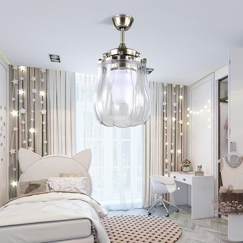 Vintage Acrylic Metal Cone LED Fan Light