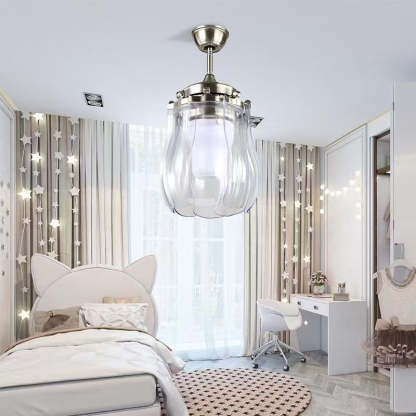 Vintage Acrylic Metal Cone LED Fan Light