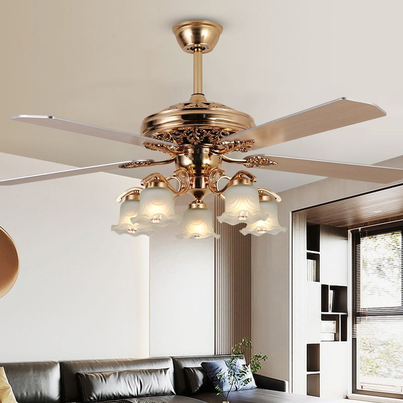 European Bell Iron Ceiling Fan Light — A - Iron / 110V-120V For US/CA