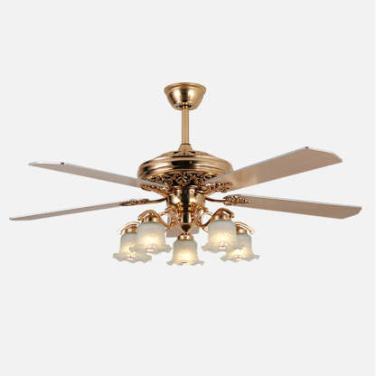 European Bell Iron Ceiling Fan Light — B - Iron / 220V-240V For UK/AU
