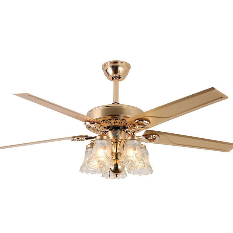 European Bell Iron Ceiling Fan Light — B - Iron / 110V-120V For US/CA