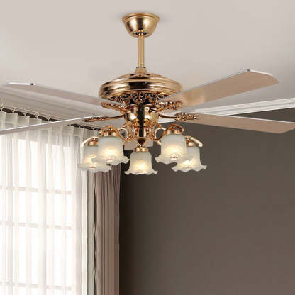 European Bell Iron Ceiling Fan Light — B - Iron / 110V-120V For US/CA