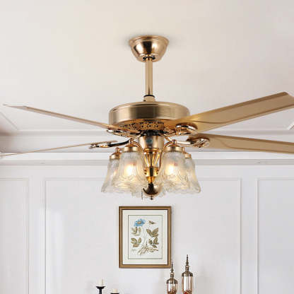 European Bell Iron Ceiling Fan Light — A - Iron / 110V-120V For US/CA