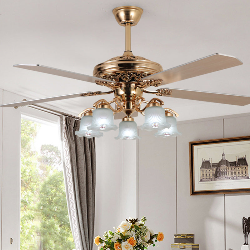 European Bell Iron Ceiling Fan Light — A - Iron / 220V-240V For UK/AU