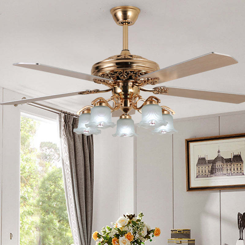 European Bell Iron Ceiling Fan Light — A - Iron / 220V-240V For UK/AU
