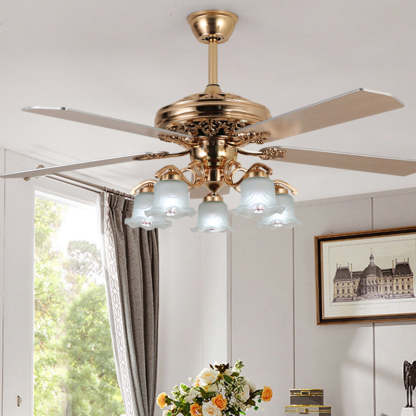 European Bell Iron Ceiling Fan Light — A - Iron / 220V-240V For UK/AU