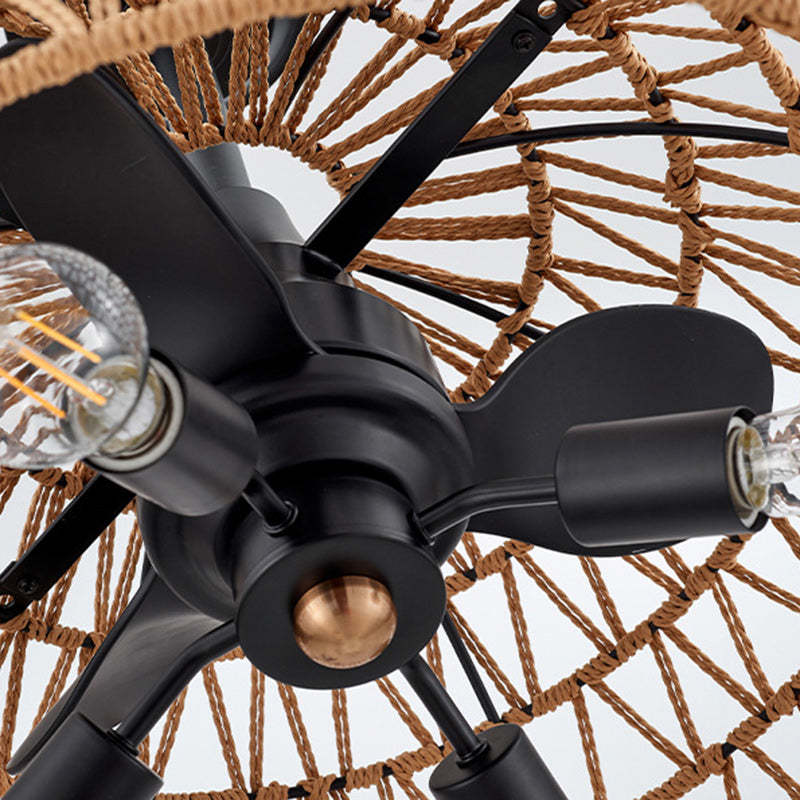 Industrial Iron Dome Ceiling Fan Light