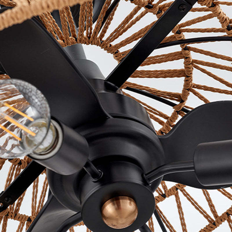 Industrial Iron Dome Ceiling Fan Light
