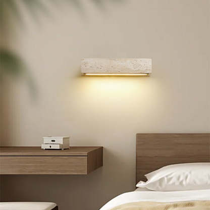 Retro Waterproof Travertine Rectangular LED Sconce — Warm Light(3000K) / Waterproof - 110V-120V For US/CA