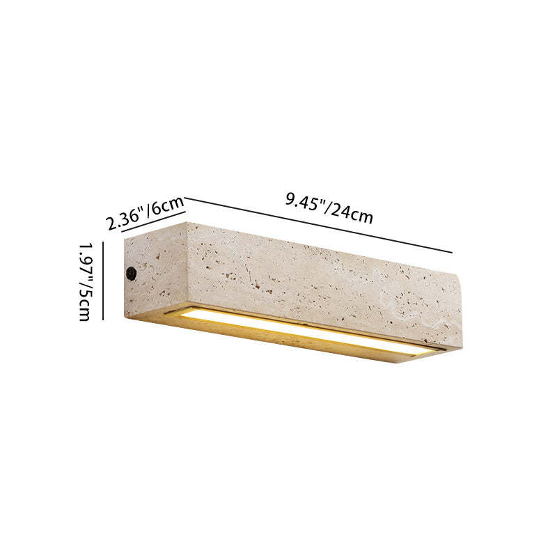 Retro Waterproof Travertine Rectangular LED Sconce — Warm Light(3000K) / Non-Waterproof - 220V-240V For UK/AU