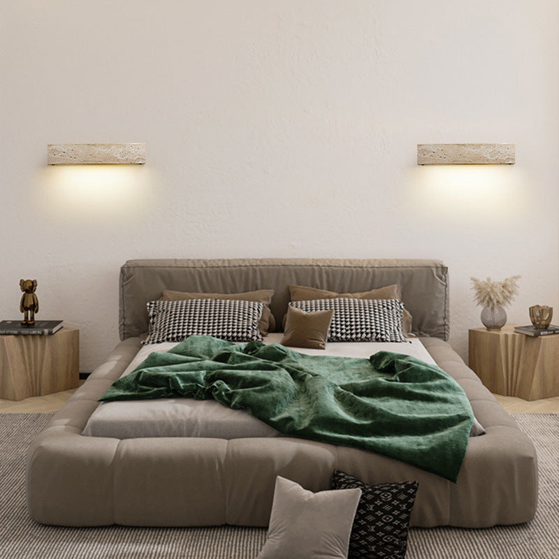 Retro Waterproof Travertine Rectangular LED Sconce — Warm Light(3000K) / Non-Waterproof - 220V-240V For UK/AU