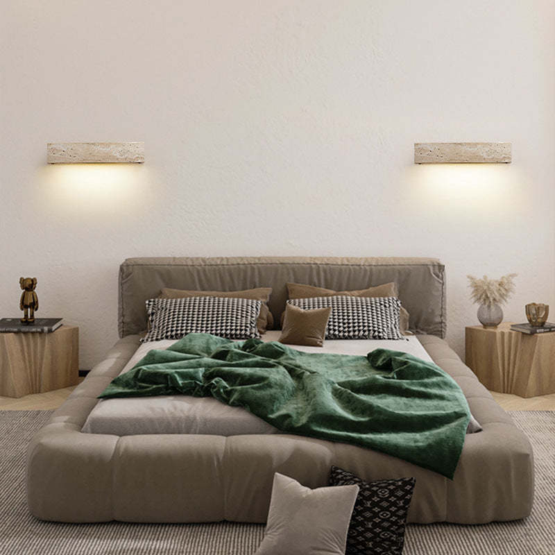 Retro Waterproof Travertine Rectangular LED Sconce — Warm Light(3000K) / Non-Waterproof - 220V-240V For UK/AU