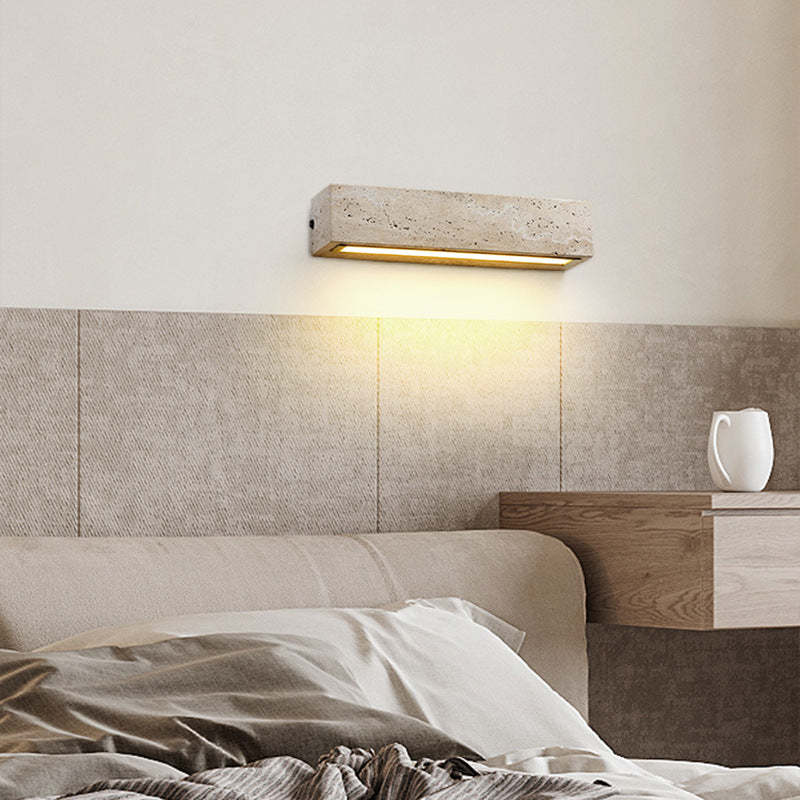 Retro Waterproof Travertine Rectangular LED Sconce — Warm Light(3000K) / Waterproof - 220V-240V For UK/AU