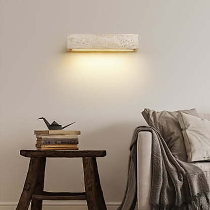 Retro Waterproof Travertine Rectangular LED Sconce — Warm Light(3000K) / Non-Waterproof - 110V-120V For US/CA